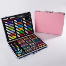 150 шт Рисование Искусство подарок на день рождения Алюминиевая Коробка Набор для рисования карандаш Школа акварельные кисти инструменты детские цветные карандаши для рисования