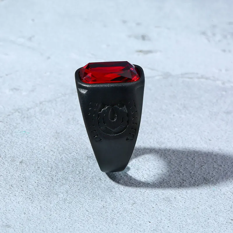 Red Black Geometry Stone Ring 10 Red Black Geometry Stone Ring 10