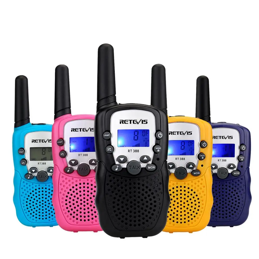 Günstig Mini Walkie Talkie Kinder 2 stücke Radio Station Retevis RT388 0,5 W PMR PMR446 FRS UHF Zwei weg Radio VOX Taschenlampe Communicator Geschenk