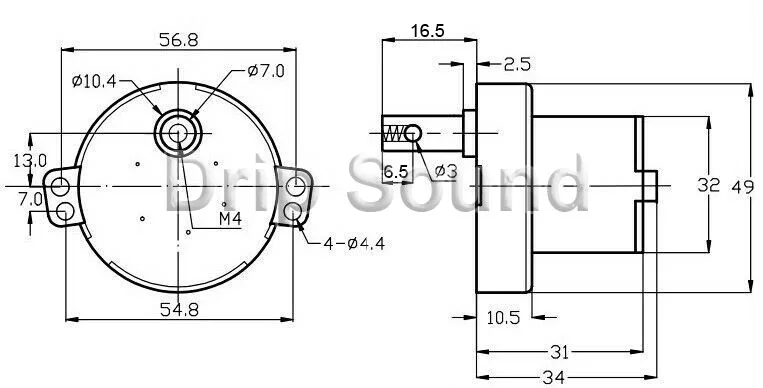 DC3V 5V 6V 12V 24V JS-50T большой крутящий момент металлический редуктор коробка скорости мотор-редуктор Горизонтальное отверстие нарезающий вал