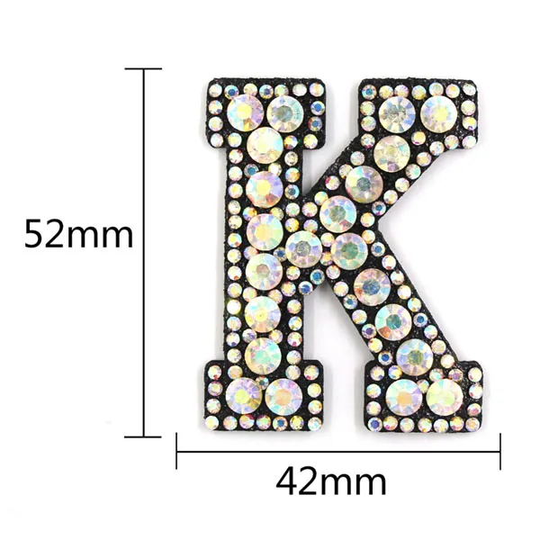 26 Английских Букв, стразы, нашивки, 3D цифры, алфавит, стразы, аппликация, A-Z, 1-9, железные нашивки, Значки для имени, сделай сам, одежда - Цвет: K