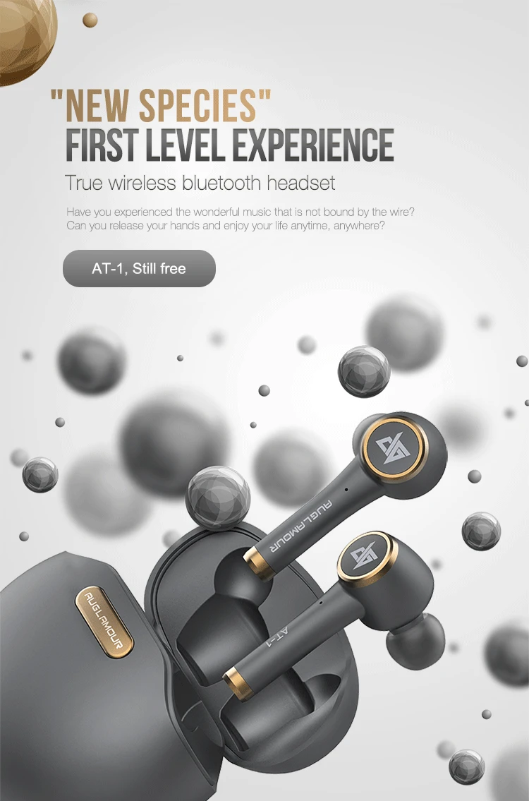 Auglamour AT-1 TWS Bluetooth 5,0 наушники беспроводные Bluetooth наушники HIFI с микрофоном гарнитуры