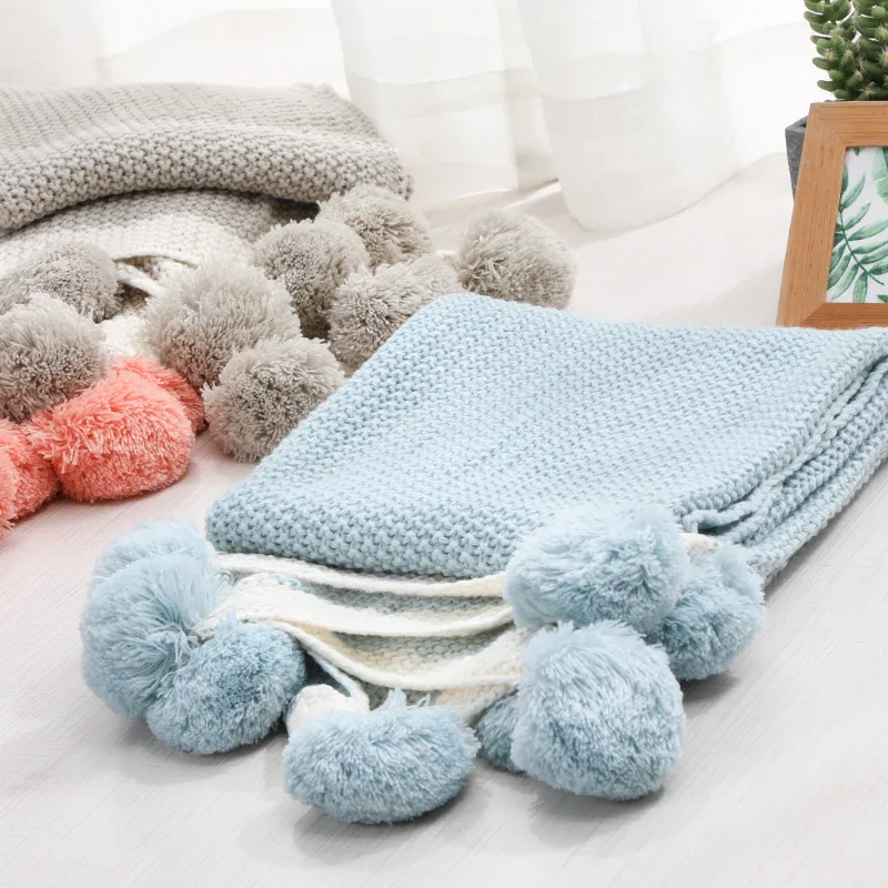 

Do ke xin Polyester Knitted Baby Blanket Ball Comfortable Knitted Blanket Wholesale