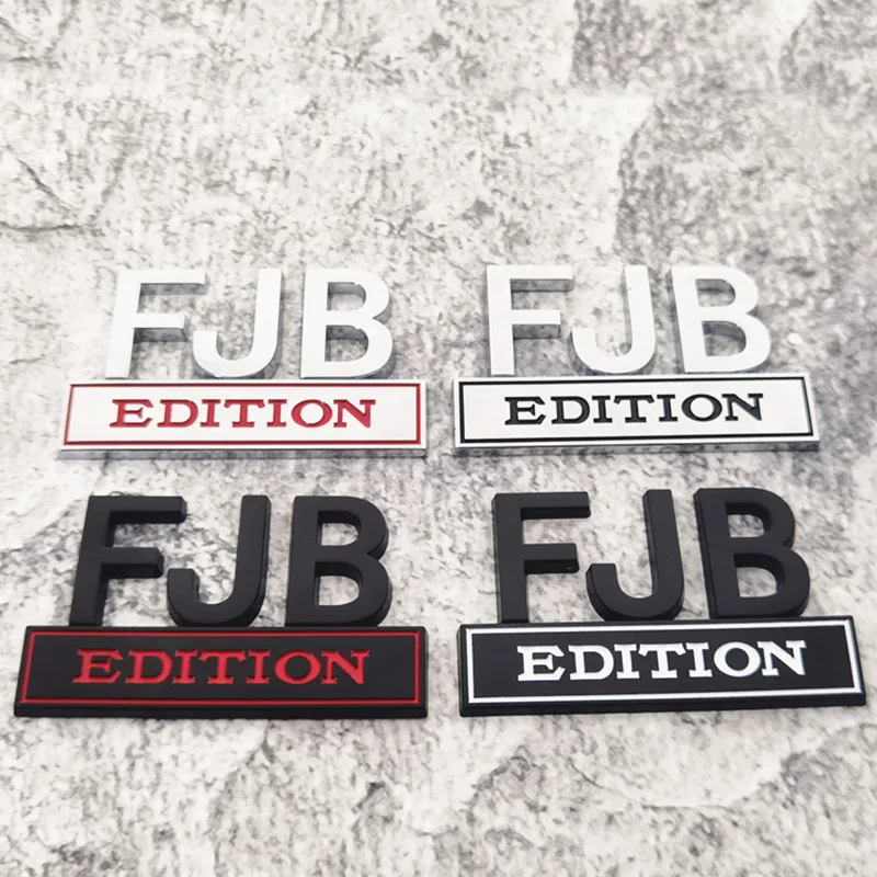 20X 3D металлическая эмблема 8x5 см хром черная красная белая FJB EDITION значок боковая