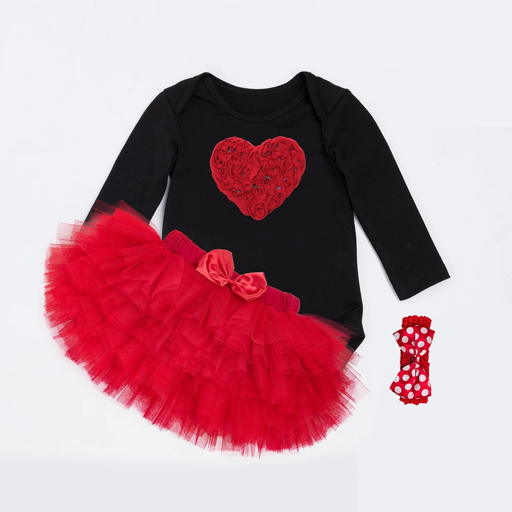 Bebe 1 Year Birthday Girl Love Girls Saia Tutu Pettiskirt Party Dance Skirt Sets Crossbones Bodysuit Headband Baby Girl Clothing