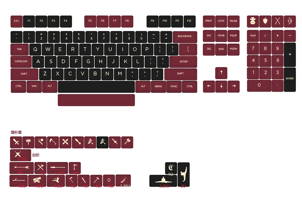 XDA V2 Las Vegas Dye Sub Keycap Set thick PBT for keyboard 87 tkl 104 ansi  xd64 bm60 xd68 bm65 bm68 Japanese RU poker