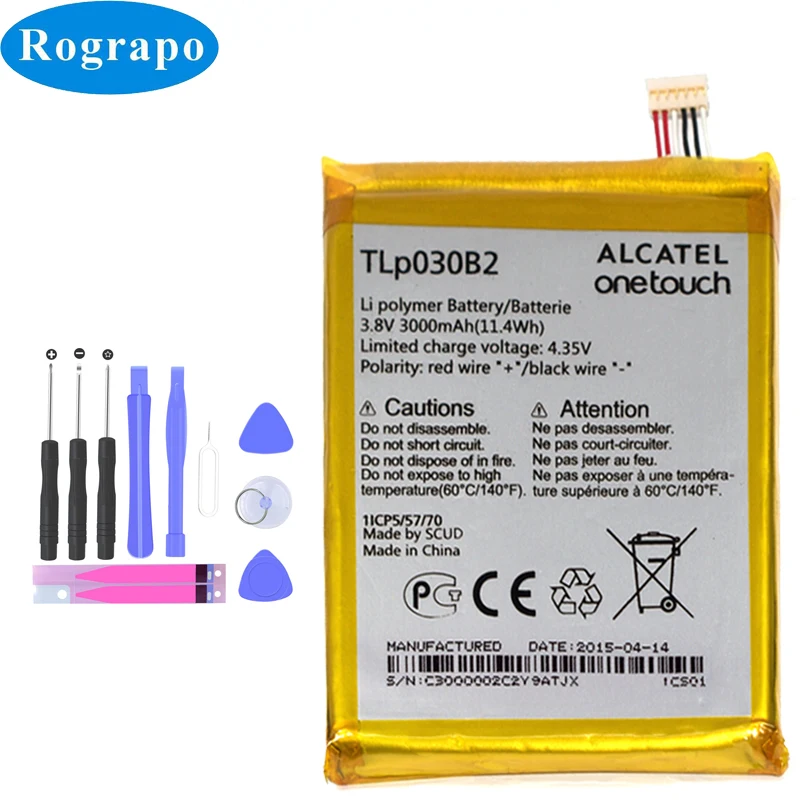 Аккумулятор 3000 мАч TLP030B2 TLP030B1 для Alcatel Flash plus 2 II OT-7049D 7049D, аккумулятор для мобильного телефона