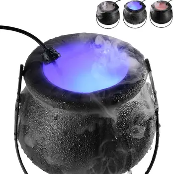 

Halloween Smoke Machine Fog Mist Maker Witch Pot Color Changing Cauldron Shape Smoke Machine Fogger Party Decoration Prop Decor