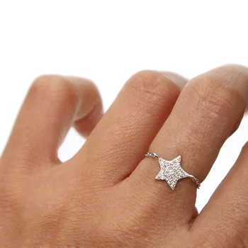 

2020 Anel Masculino 100% 925sterling Sadjust Size Simple Thin Chain Stunning Rings Micro Pave Cz Shape Delicate Tassel Ring