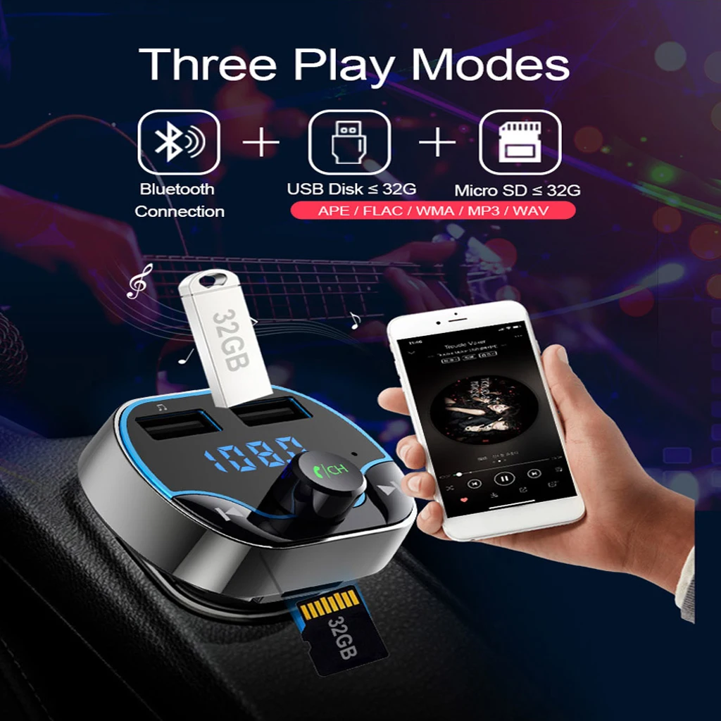 MagiDeal Bluetooth fm-передатчик для автомобильного комплекта беспроводной радиоадаптер U диск