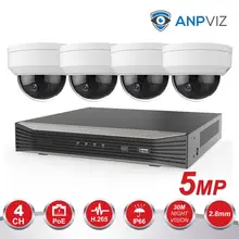 Anpviz 4CH 4K POE NVR KIT CCTV системы 2/4 шт. 5MP купольная IP камера Камера открытый Водонепроницаемый охранных системах видеонаблюдения