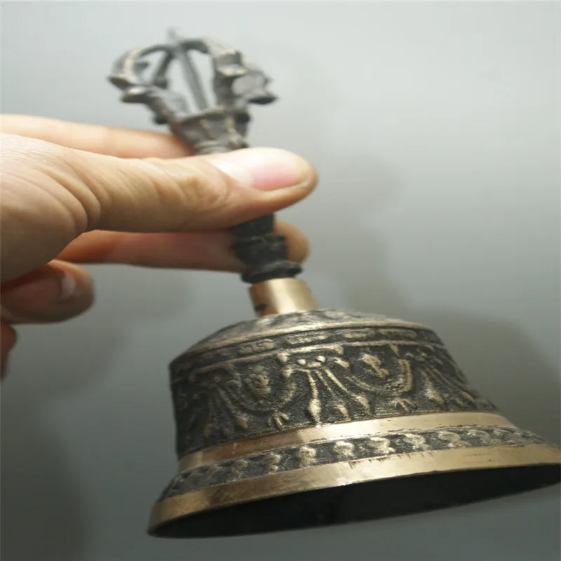Коллекционные китайские Тибетский буддистский молитвенный chanting старые медные