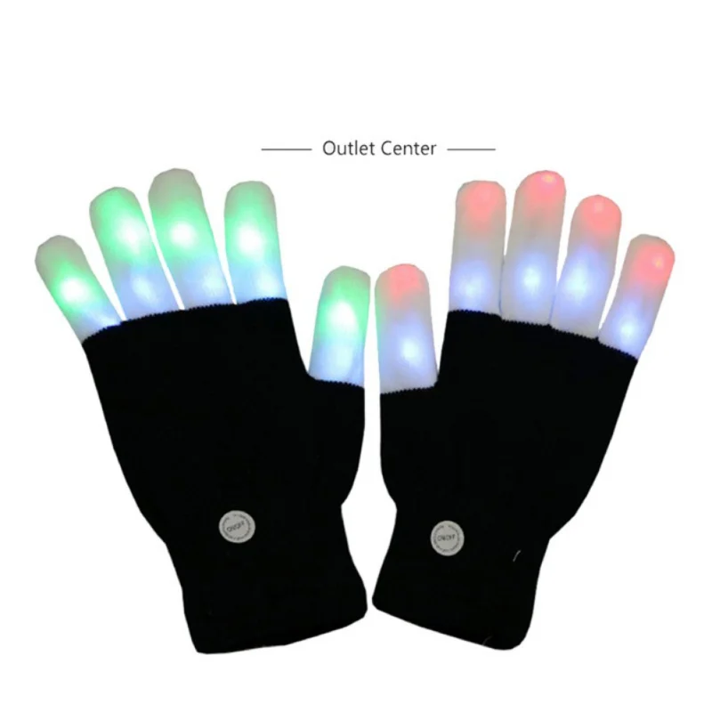 Flashing Gloves Glow 7 Mode LED Rave Light Finger Lighting Mitt Party Supplies Glowing Light Up Glove Party Decor