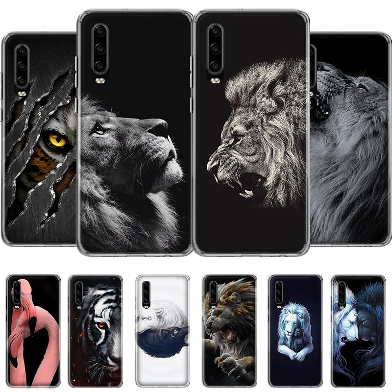 

Animal Lion Wolf Phone Case For Huawei Honor Y 5 6 7 8 9 10 20 LITE A X S Pro NO/Finger Cover Coque soft Silicone TPU