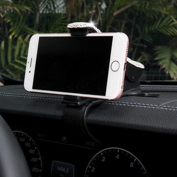 

1PC Suporte De Celular Rhinestones Phone Bracket Rotating Car Assessoires Interior For Women Support Telephone Portable Voiture