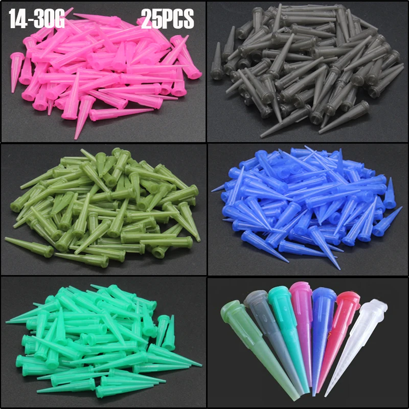 25PCS 14G 30G TT Plastic Conical Glue Dispensing Nozzle Liquid
