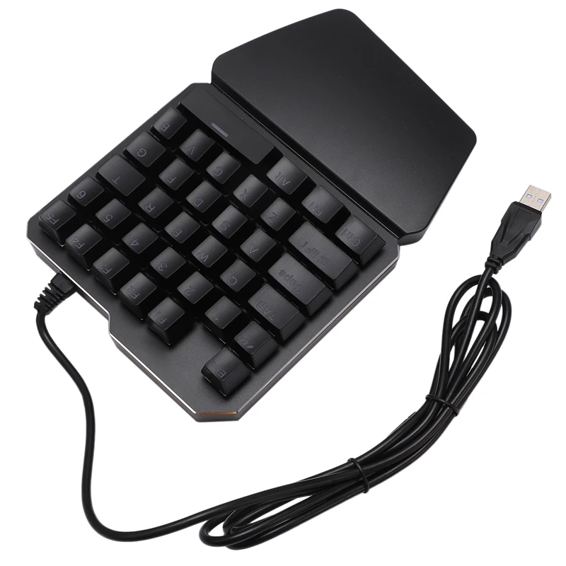 35 клавиш синий переключатель мини игровая клавиатура светодиодный подсветка Проводная USB клавиатура с одной рукой механическая клавиатура для ноутбука