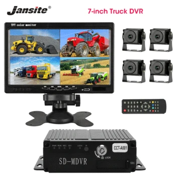 

Jansite 7" AHD Truck DVR 4/2 split screen Loop Recording G-sensor Rear View camera Rearview System Waterproof Four rear cameras