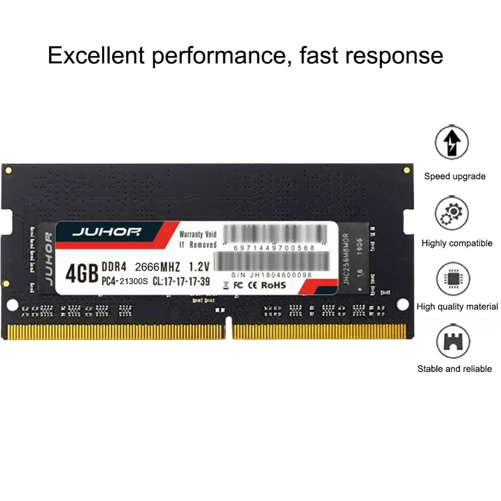 

4GB DDR4-2666MHz PC4-21300 SODIMM Notebook Laptop Memory RAM DDR4 260 Pin 1.2V