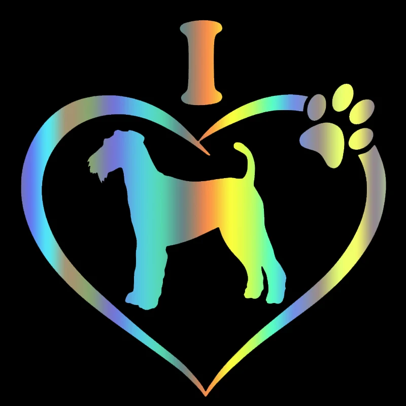 

S51506 Various Sizes/Colors Car Stickers Vinyl Decal I Love My Airedale Terrier Dog Animal Motorcycle Decorative Accessories