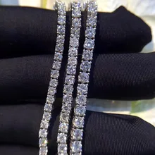 TB264 0,1/0,3/0,5 карат/за штуку маленький камень роскошные NSCD Имитация драгоценного камня, 925 стерлинговые серебряные браслеты, браслеты Теннисный браслет