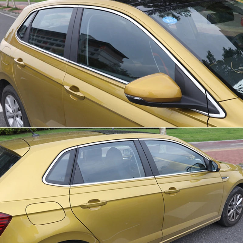 Автомобильный Стайлинг, наклейка на колонну для Volkswagen Polo Virtus MK6 AW-Н. В., накладка на окно, аксессуары для украшения внешнего кузова