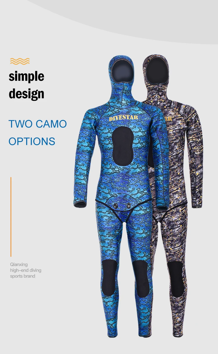 Гидрокостюм для мужчин 3 мм, неопреновый костюм для дайвинга, 2 предмета, подводная охота, комбинезон, купальник на каноэ, Открытый капюшон