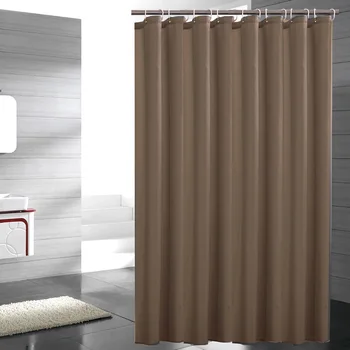 

Solid Polyester Home Shower Curtain Mildew Resistant Bath Curtain Durable Fresh Bathroom For Hotal Curtain Waterproof Partition
