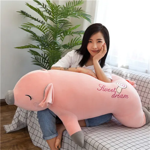 Fancytrader 47'' Kawaii Giant Plush Piggy Pillow Cute Stuffed Fat Pig Toy Doll Sleeping Pillow for Kids Girls Gift 120cm (2)