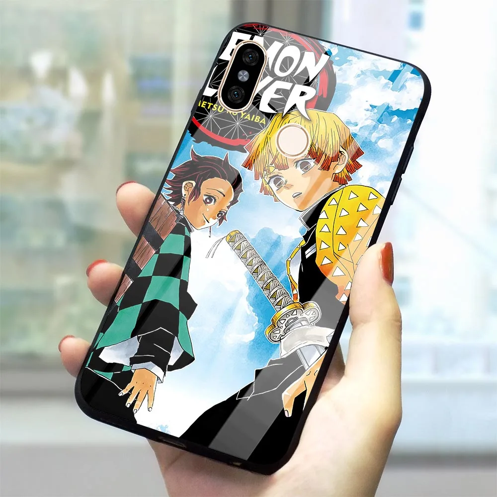 Чехол для телефона с аниме Kimetsu no Yaiba для Xiao mi Red mi Note 5 Чехол A1 A2 mi 8 Lite mi 9 F1 4X 6A Note 5 5 7 Pro закаленное стекло