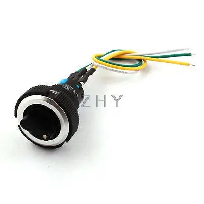

AC220V AC250V 5A 22mm Dia Thread SPDT Latching Rotary Selector Switch