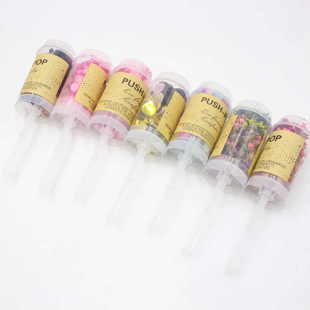 Толкание и метание конфетти Push Pop торт Топпер Круглый Свадебный День Рождения Декор разноцветная бумажная Push-Pop конфетти