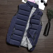 Новинка, зимний стильный мужской жилет, толстый Приталенный жилет, пуховый хлопковый жилет, мужской теплый повседневный жилет