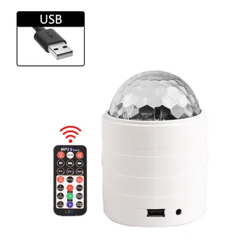 

USB Rechargeable Strobe Lamp Disco Bluetooth Stage Effect Show 6 Colors KTV Sound Activated Car Interior LED Magic Ball Light