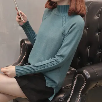 

2020 OHCLOTHING 8336 (3 room 9 Row 1 below) solid new style oblique shoulder high neck collar sweater 47