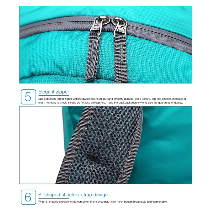 40L Lightweight Packable Waterproof Travel Hiking Camping Backpack Outdoor Daypack Trekking Bag for Women Men