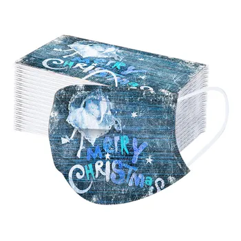 

Adult 50pc Disposable Women Printed Christmas Soft Masks For Adults 3-layer Masks Outdoor Protective Mascarillas Маска Маски