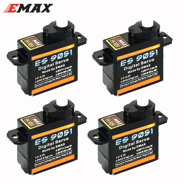 EMAX ES9051 ES 9051 4.8-5.5V 4.3g 0.8kg Gear Digital Servo Futaba JR Plug For 3D F3P Airplanes Helicopter Car RC Accessories Toy 1