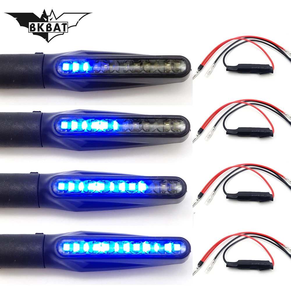 ZXD-003-LAN-4PCS-000 Мигающий Мото Светодиодный стоп поворотник тормозной сигнал для cbr650f кафе гоночные фары honda goldwing gl1800 moto cicleta chopper - Цвет: ZXD-003-LAN-4PCS-000