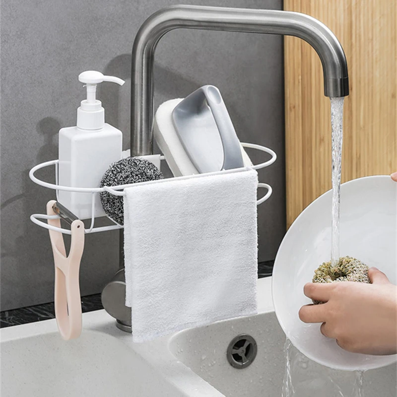Стеллаж из губчатой ткани для кухонной раковины Органайзер стеллаж ванной