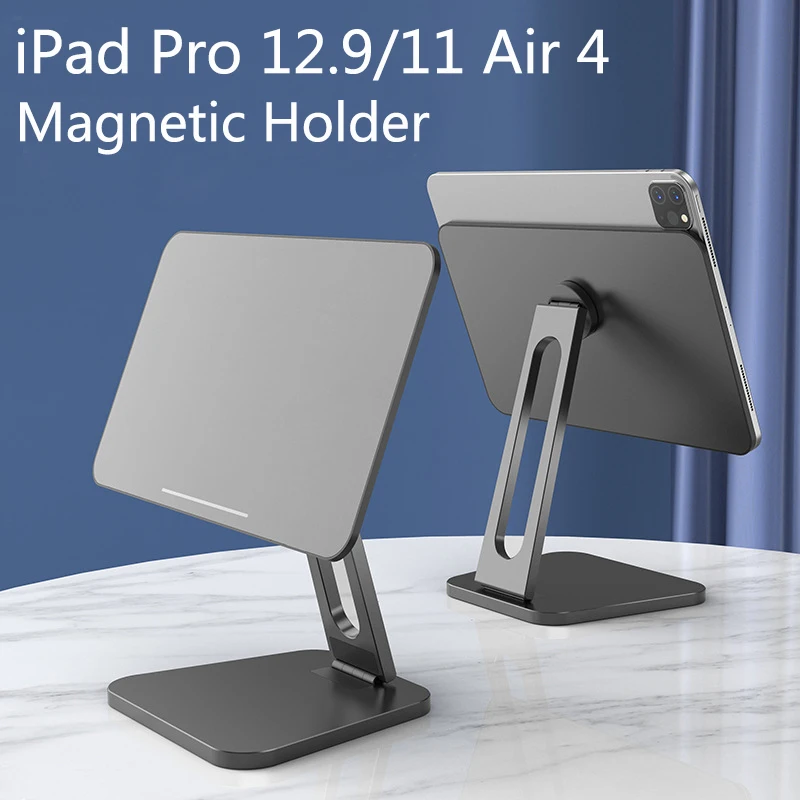

Desktop Tablet Stand For Apple iPad Pro 11 12.9 inch Stand Adjustable Magnetic Stand Aluminum Holder For iPad Air 4th Gen 2020