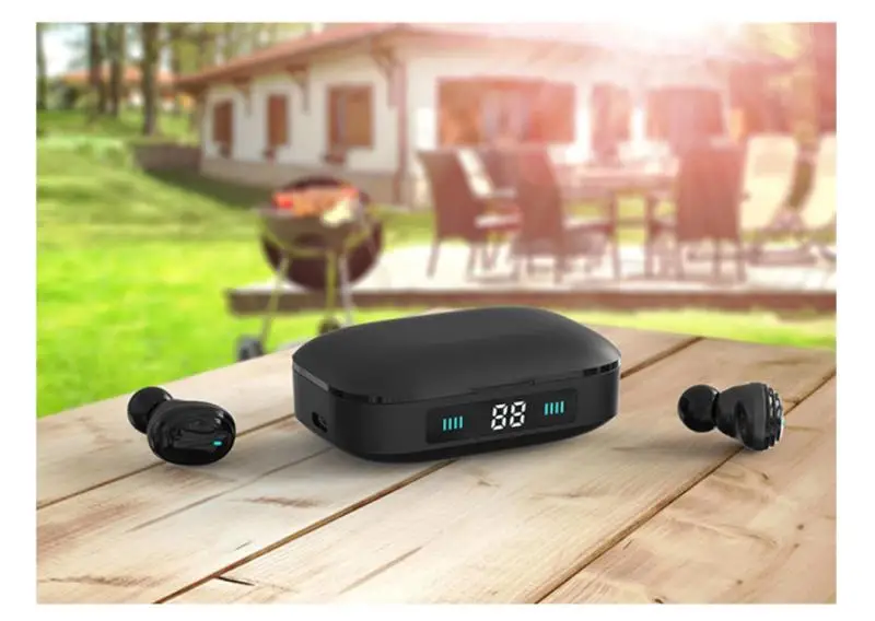 Mr H01 Bluetooth 5,0 наушники TWS настоящие беспроводные Bluetooth наушники 9D стерео музыкальные наушники сенсорное управление 2000 мАч светодиодный дисплей