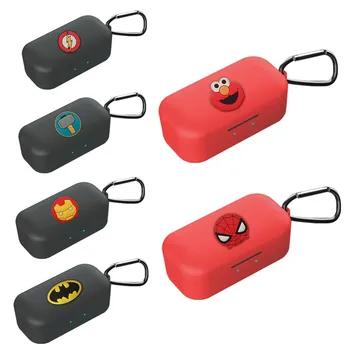 

For QCY T5 Earphone Case Cover Cartoon TPU Silicone Protective Shell For QCY t5 Wireless Bluetooth Headphone Cases With Hook