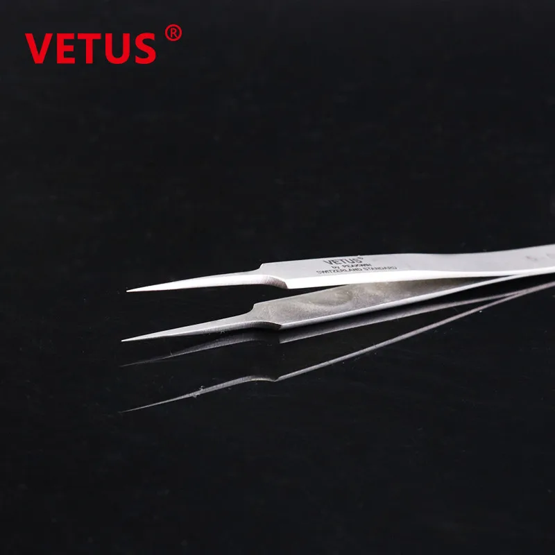 Original VETUS 5-SA Professional Stainless Steel Tweezers For Eyelash Extension Tweezers 3D Accurate Makeup Tools
