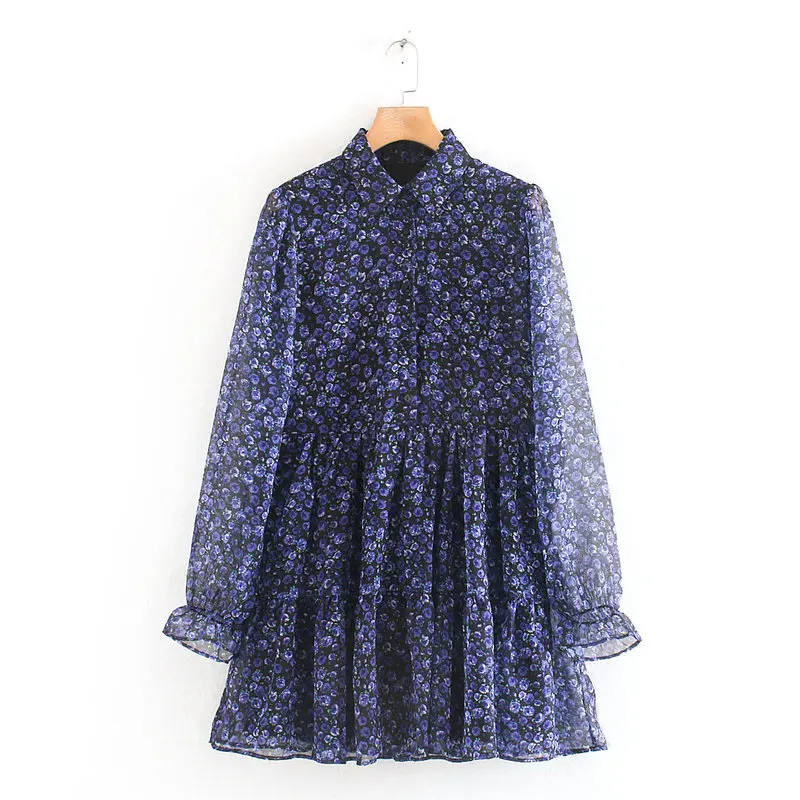 

Xxn55-9588 European and American fashionable flower print dress