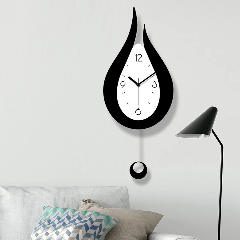 Water Droplets Swing Wall Clock Modern Design Nordic Style Living Room Wall Clocks Fashion Creative Bedroom Wall Clock