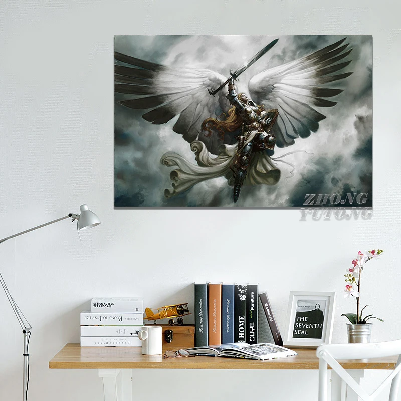 Compre Fantasia anjo tela esticada para sala de estar quarto casa