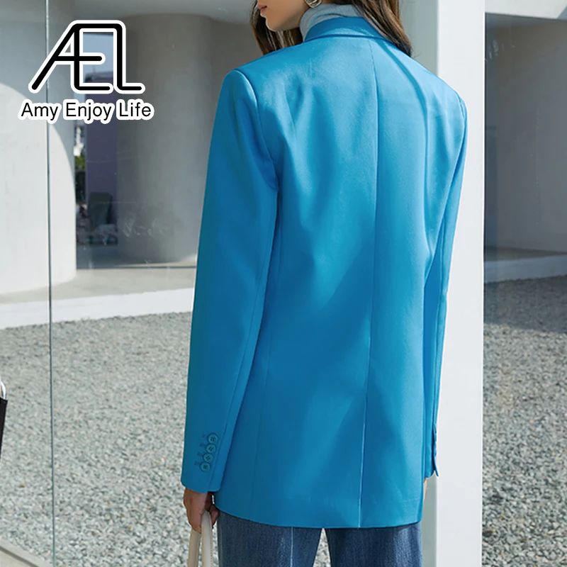 AEL-pantalones de traje azul marino para mujer, pantalón informal holgado  de cintura alta, fajas, pantalones largos de oficina, otoño - AliExpress