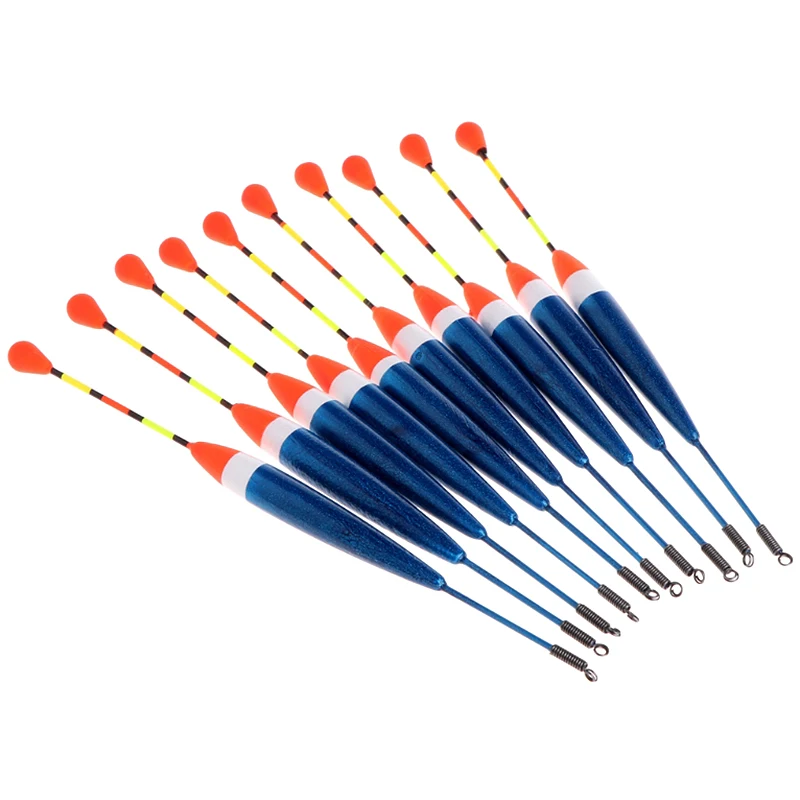 

10Pcs/Set Carp Fishing Floats Set Buoy Bobber Stick for Fish Tackle Vertical No.10 0.6G