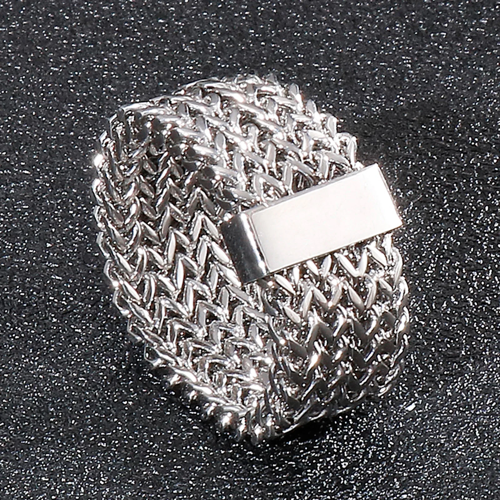 15mm Stainless Steel Link Chain Ring High Polished Dubai Gold Color Mesh Men Jewelry Accessories Gifts stainless steel ring jewelry accessories ring set chain ring